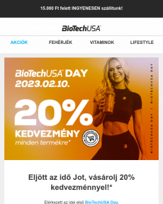 BioTechUSA - Már elstartolt a 20%-os AKCIÓ   Készen áll a kosarad?