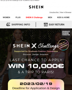 SheIn - #Sheinxchallenge | LAST CHANCE TO APPLY