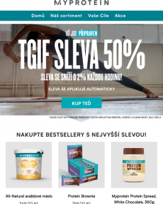 Myprotein -  TGIF SLEVA 50%!