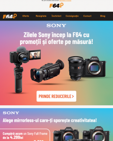 F64 - Zilele Sony încep la F64 cu promoții și oferte pe măsură!