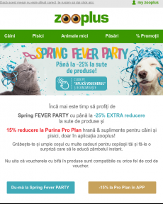 Zooplus -  EXPIRĂ: Până la -25% la Spring FEVER PARTY
