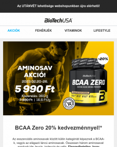 BioTechUSA - Hozz ki még többet az edzéseidből!BCAA ZERO 20% kedvezménnyel