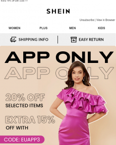 SheIn - APP Exclusive Offer: 20% OFF Selected Items