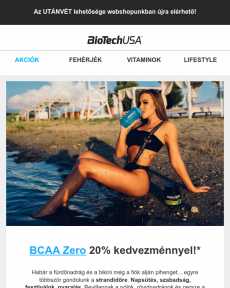 BioTechUSA - Kezdj el készülni a  strandszezonra! Az edzéshez a BCAA-t 20% kedvezménnyel adjuk!