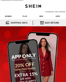 Shein - APP ONLY 20% OFF Selected Items