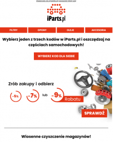 iParts.pl - Trzy kody na części samochodowe do wyboru w iParts.pl!