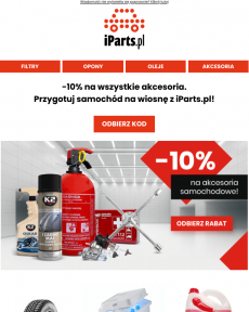 iParts.pl - Akcesoria do samochodu i garażu z dodatkowym kodem na iParts ‍