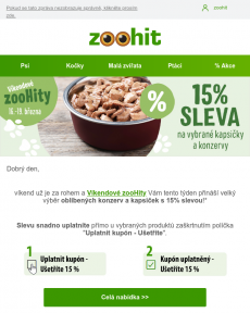 Zoohit.cz - 15% sleva na konzervy a kapsičky  Víkendové zooHity