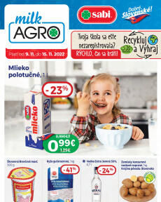 Milk Agro leták od stredy 09.11.