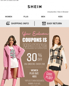 SHEIN Exclusive coupons are waiting!