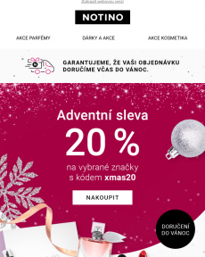 Notino - Adventní slevy 20 % na TOP značky.