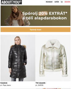 About You - Spórolj 20% EXTRÁT a téli alapdarabokon